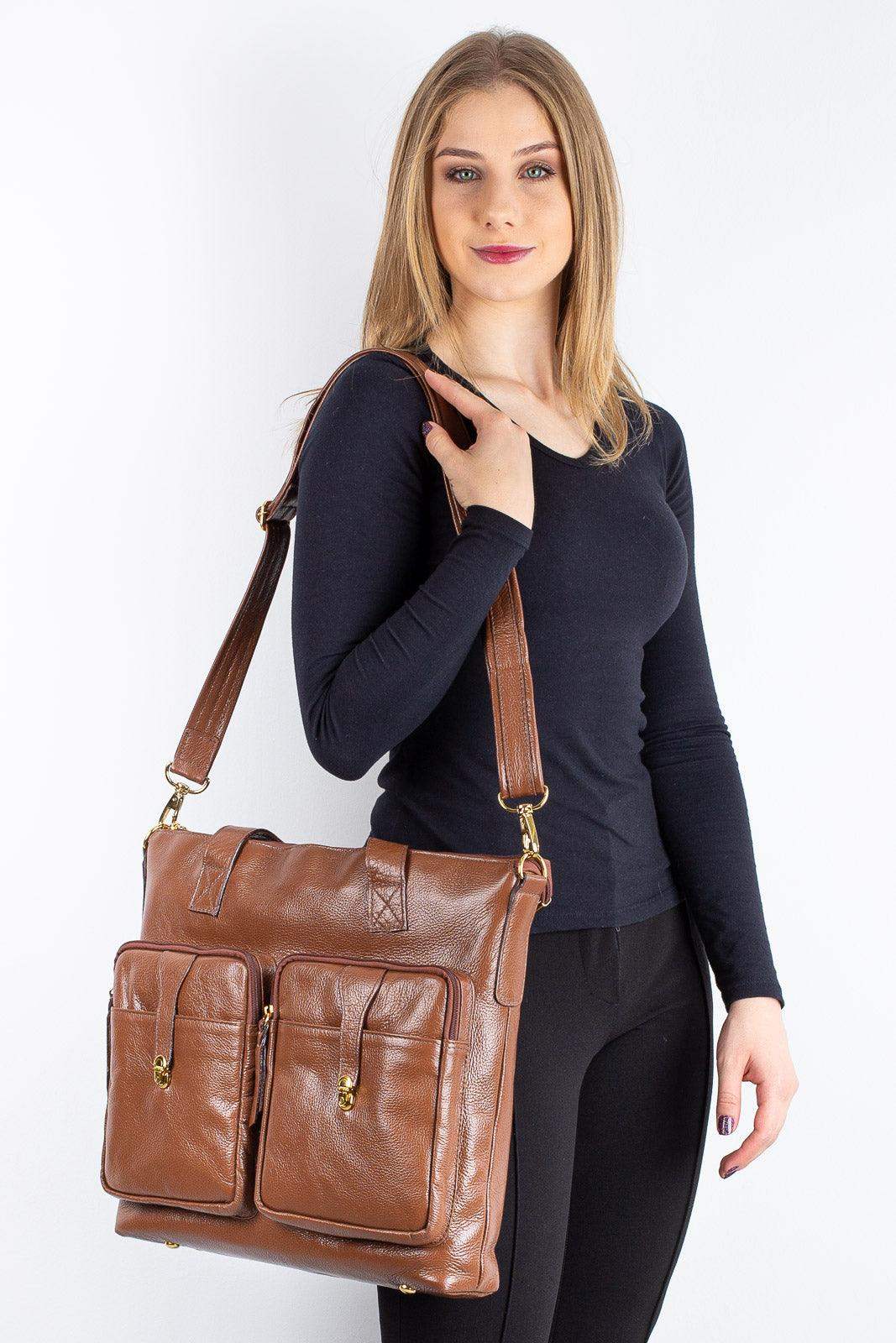 Bolsa/Pasta para notebook de couro liso Jaque - Enluaze