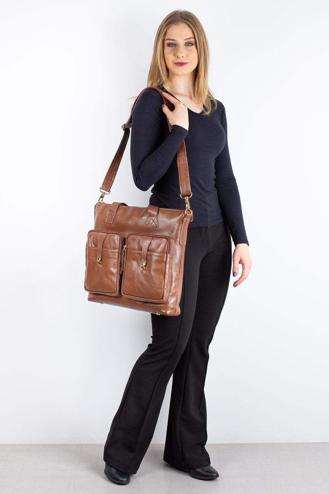 Bolsa/Pasta para notebook de couro liso Jaque - Enluaze