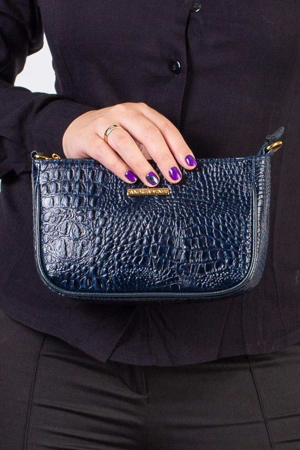 Bolsa tiracolo pequena de couro croco Iria - Enluaze