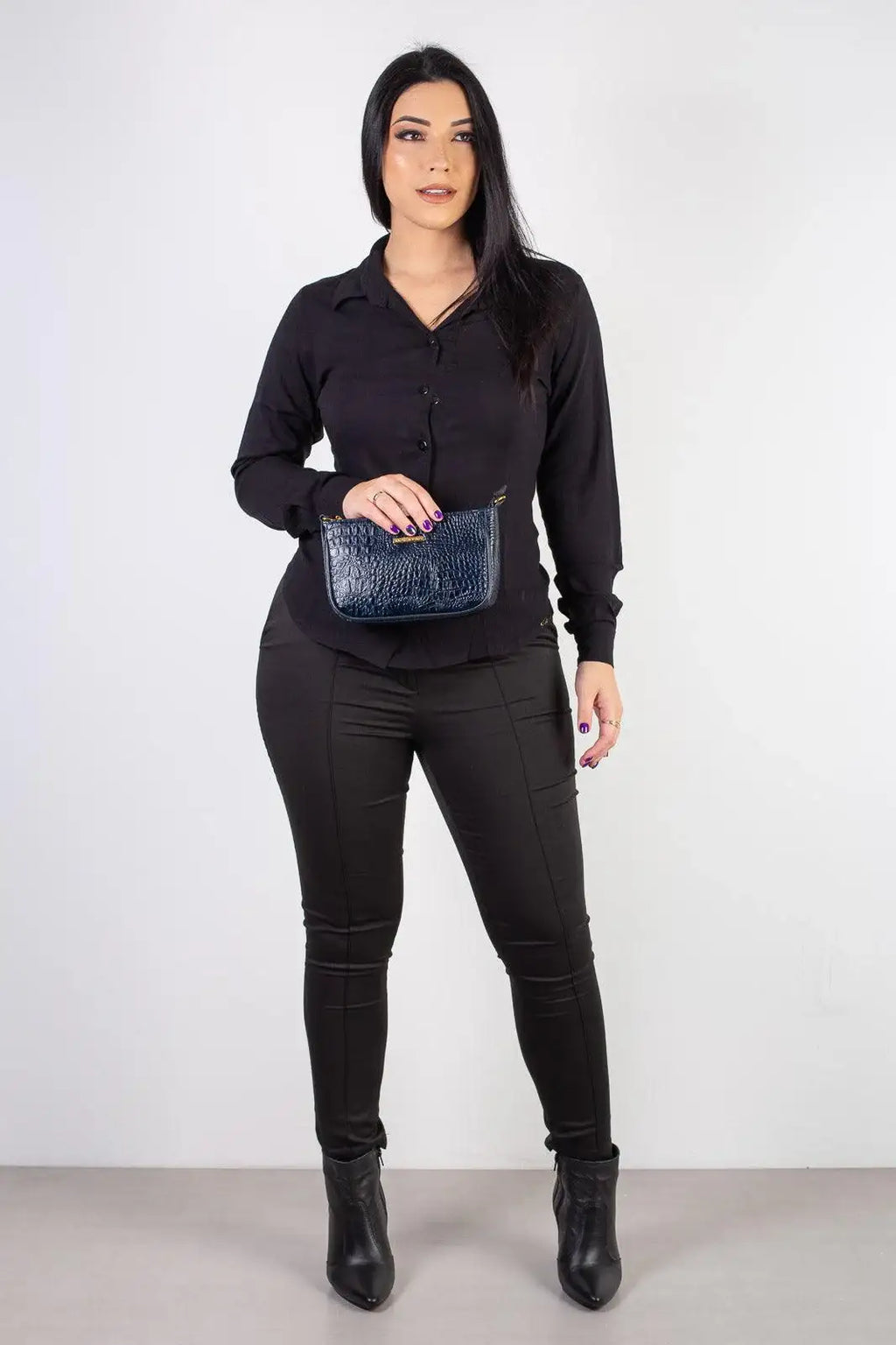 Bolsa tiracolo pequena de couro croco Iria - Enluaze