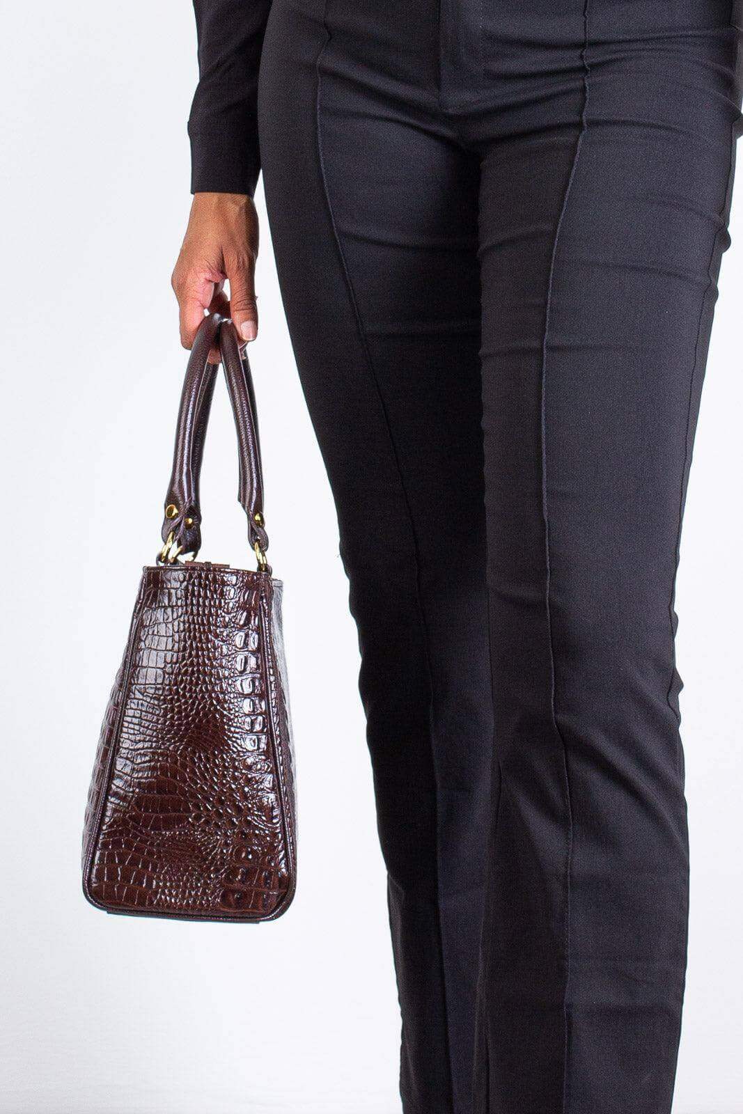 Bolsa feminina de couro croco Eliza - Enluaze
