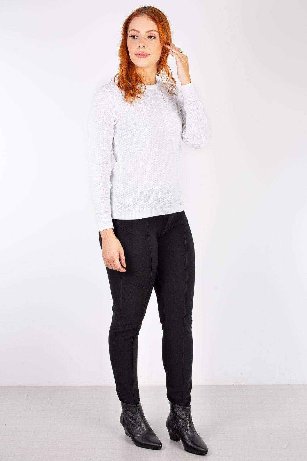 Bota cano curto com salto 7566 - Enluaze