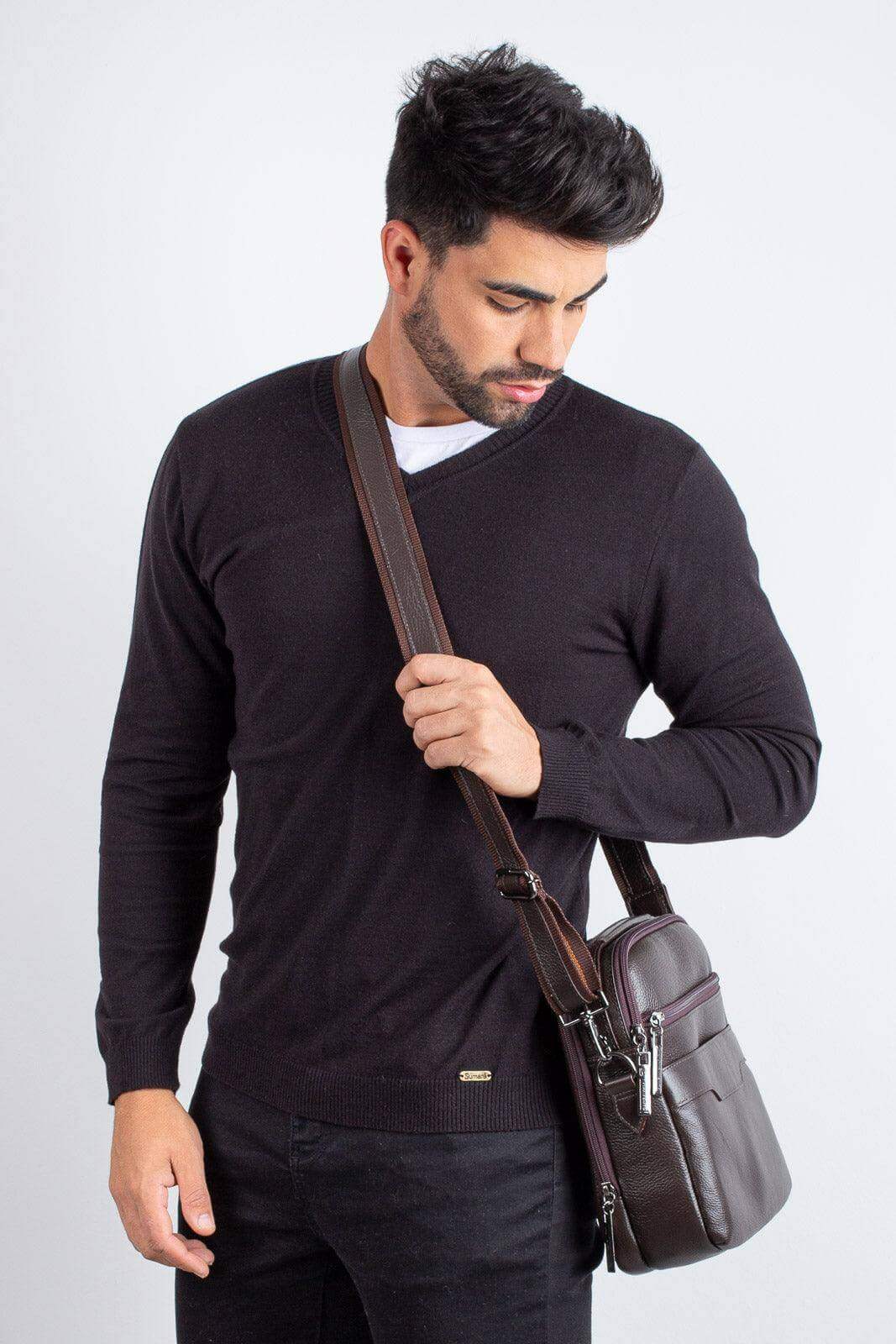 Bolsa transversal com divisórias Fernando - Enluaze