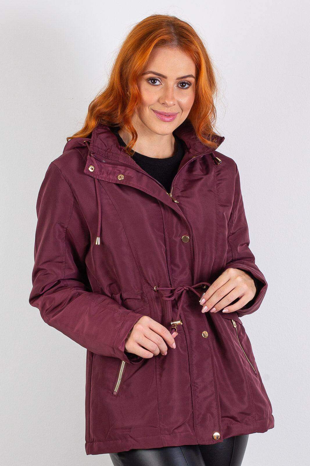 Parka feminina forrada com capuz 80105 - Enluaze