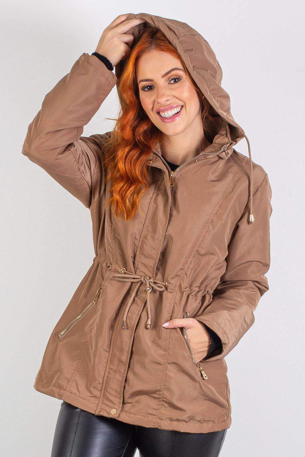 Parka feminina forrada com capuz 80105 - Enluaze