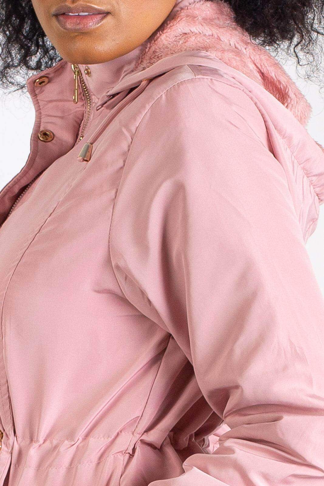 Parka feminina forrada com capuz 80105 - Enluaze