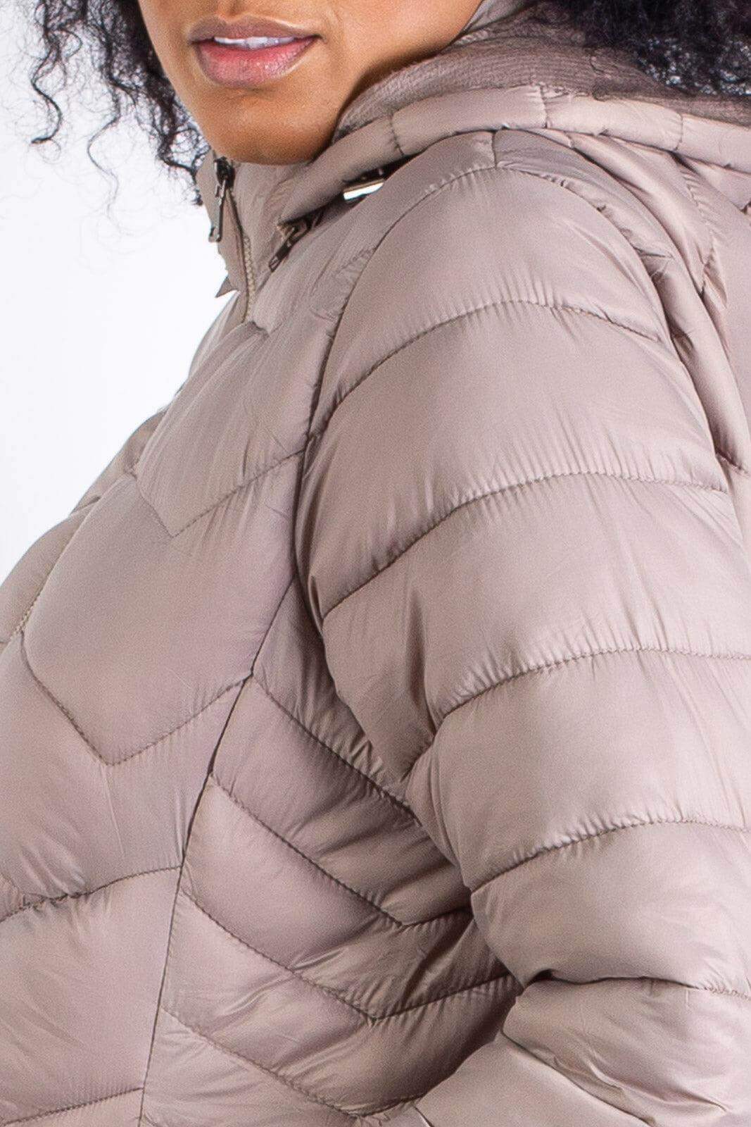 Jaqueta feminina nylon com capuz removível 80235 - Enluaze