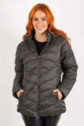 Jaqueta feminina nylon com capuz removível 80235 - Enluaze