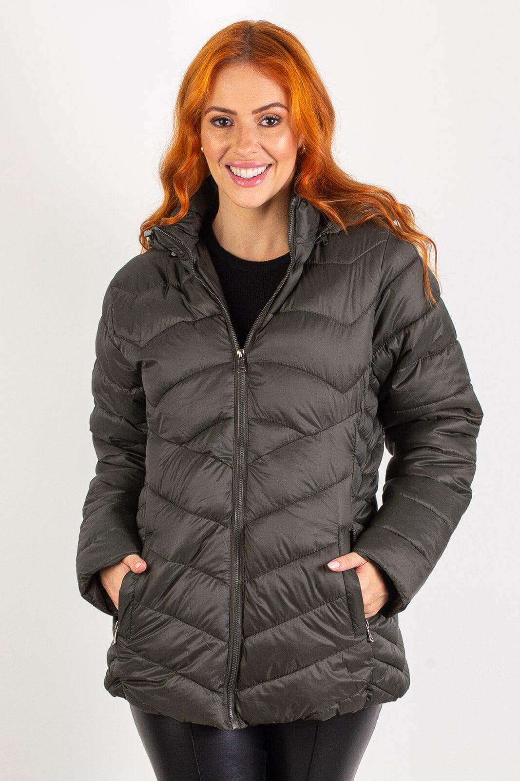 Jaqueta feminina nylon com capuz removível 80235 - Enluaze