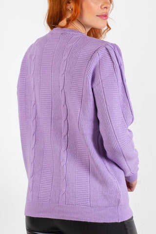 Blusa feminina de malha com tranças 80970 - Enluaze