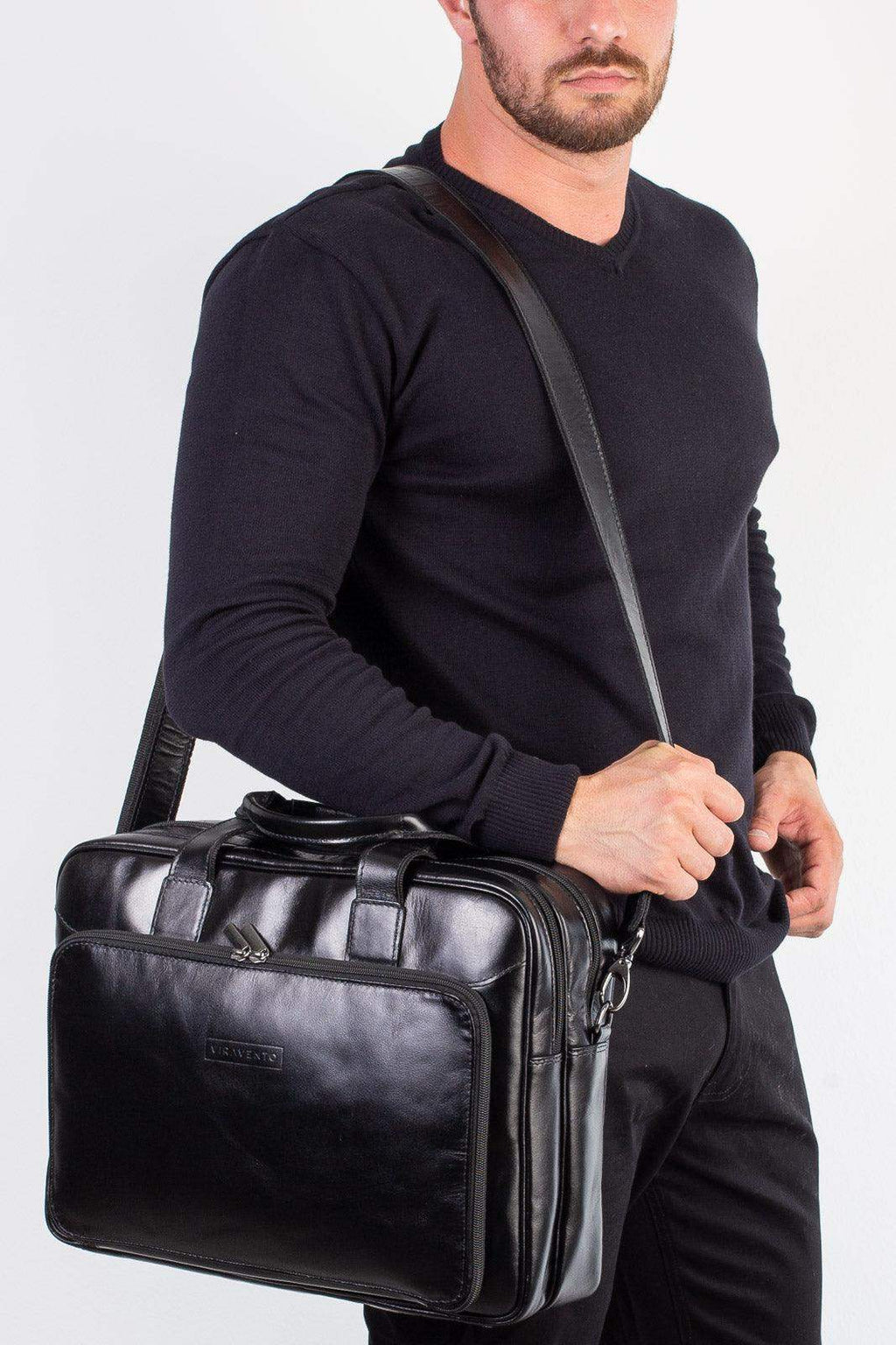 Pasta executiva masculina em couro Vitor - Enluaze