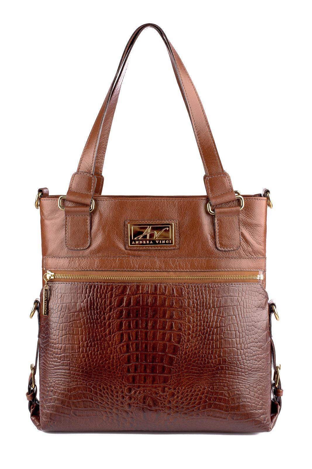 Bolsa de couro 2 em 1 croco Luiza - Enluaze