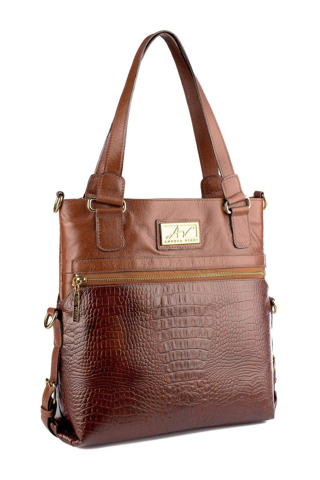 Bolsa de couro 2 em 1 croco Luiza - Enluaze