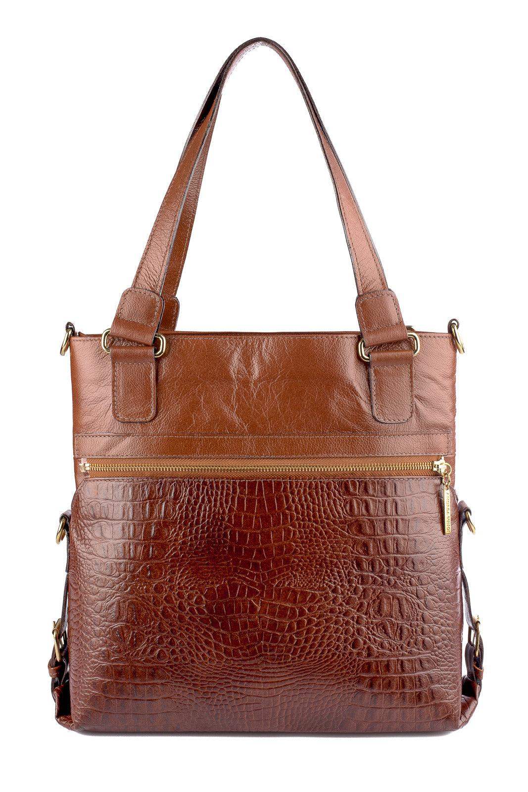 Bolsa de couro 2 em 1 croco Luiza - Enluaze