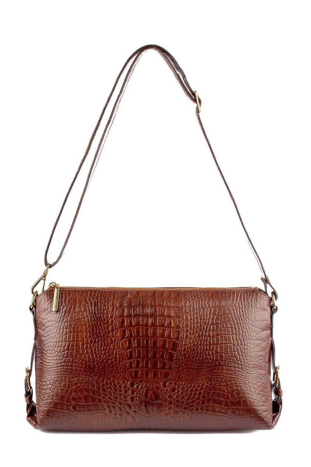 Bolsa de couro 2 em 1 croco Luiza - Enluaze